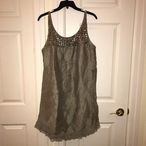 Alice and Olivia Grey Beaded Dress